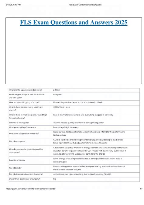 how many questions is the fls exam